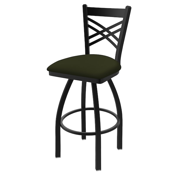 25" Swivel Counter Stool, Black Wrinkle, Canter Pine Seat